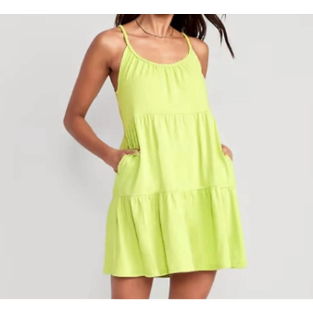 Old Navy Women's Braided-Strap Tiered Mini Swing Sz M